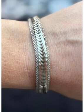 Vintage Goldette Silver Tone Mesh Chain Bracelet